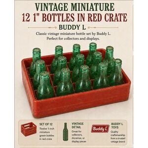 Vintage Buddy L Japan Plastic Toy Accessory 12 Green Pins Red Base Miniature